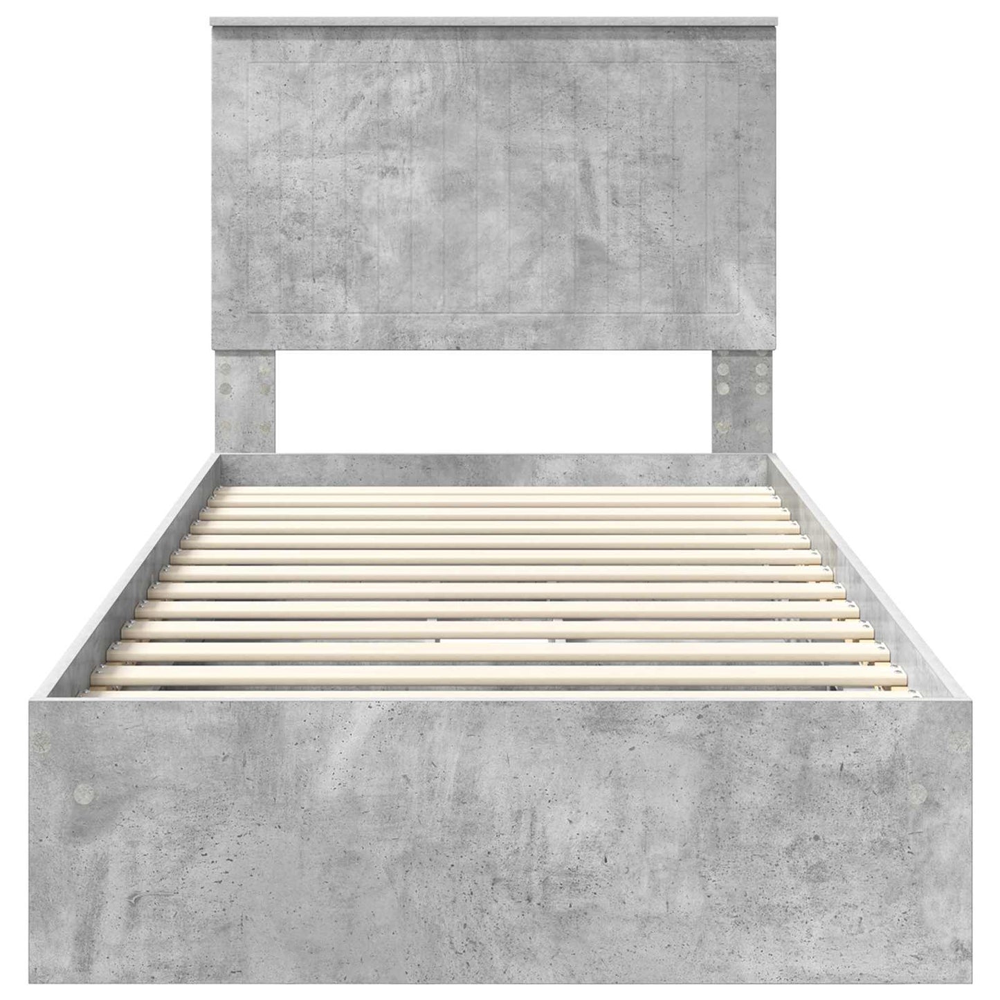 Seng med Oppbevaring Betonggrå 90 x 190 cm Konstruert tre
