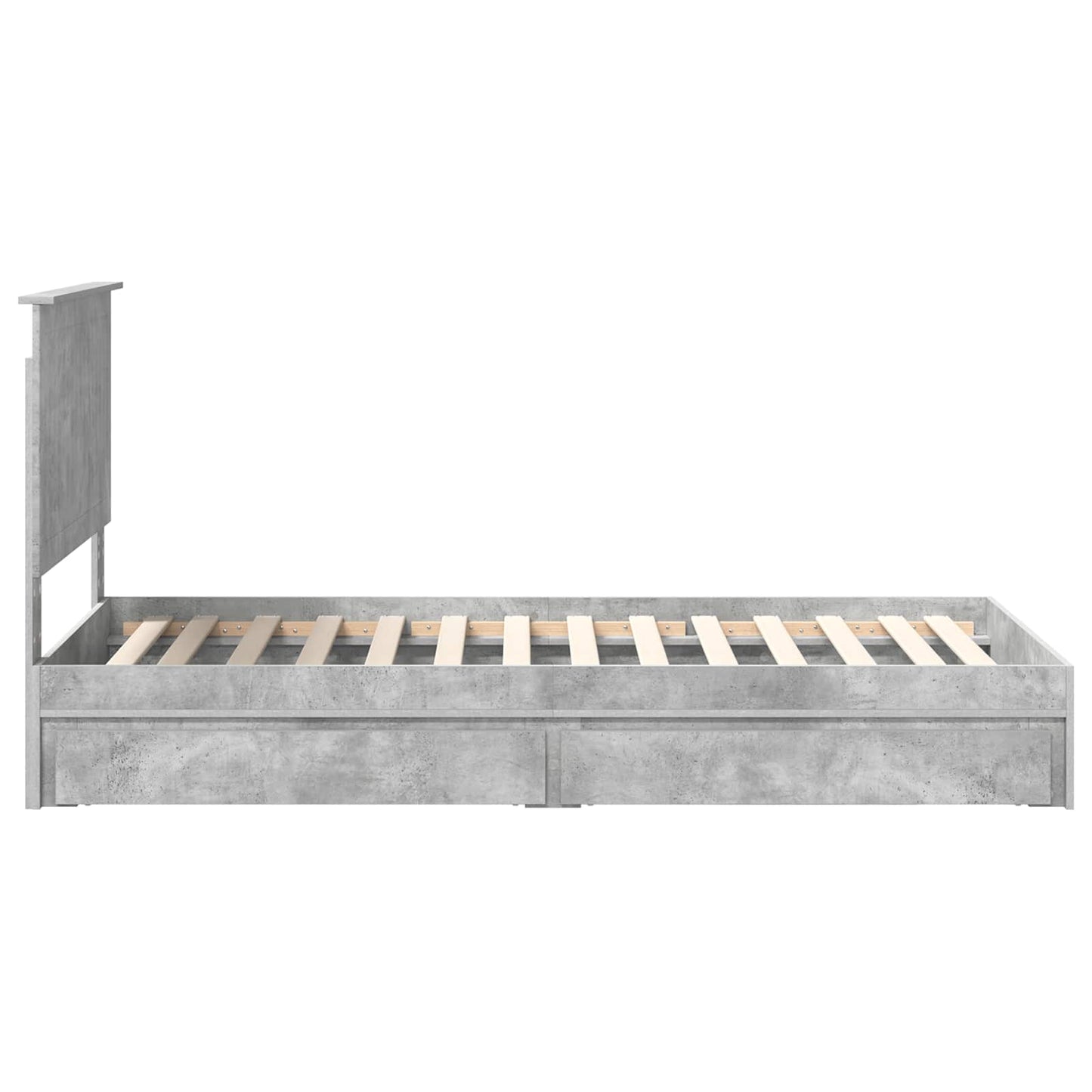 Seng med Oppbevaring Betonggrå 90 x 190 cm Konstruert tre