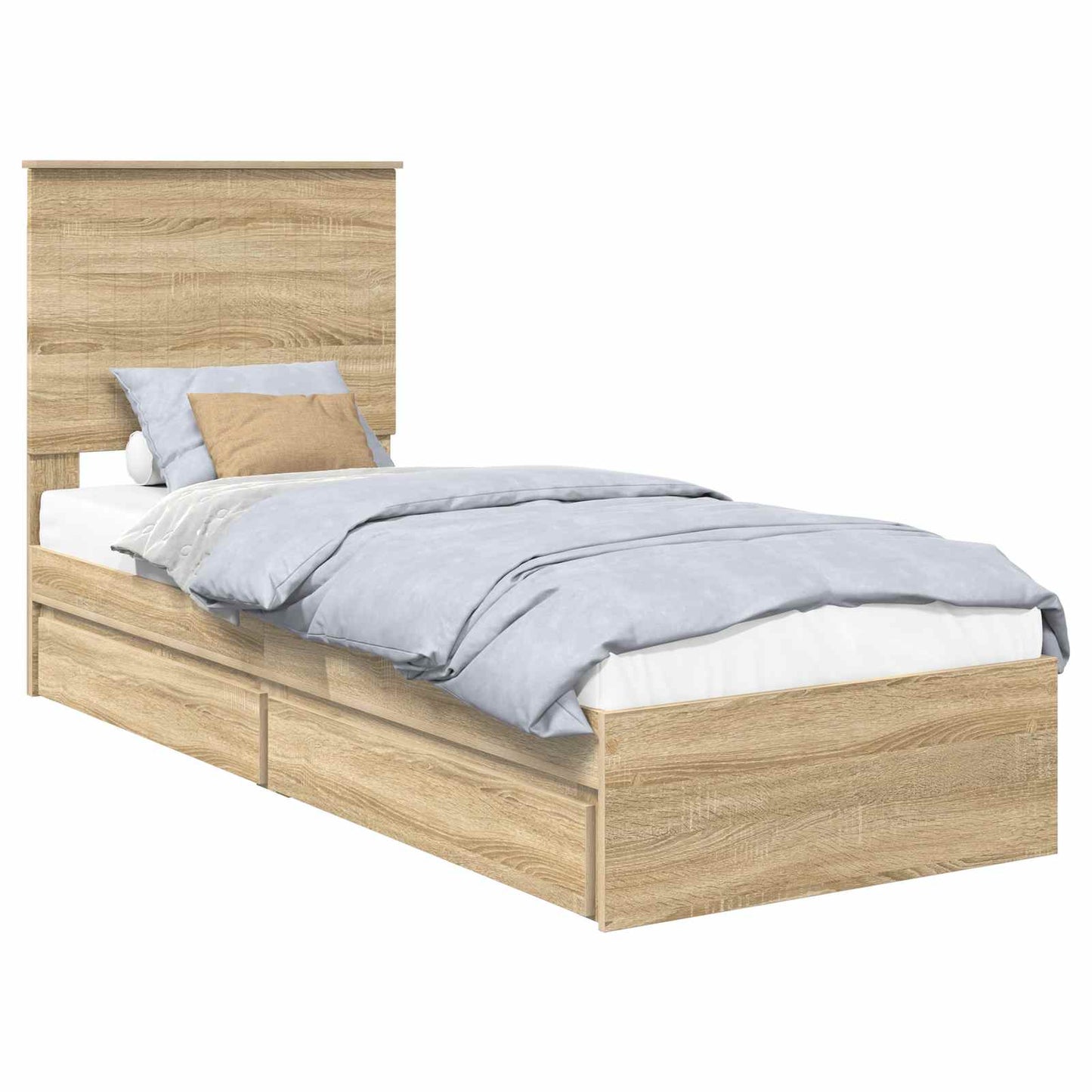 Seng med Oppbevaring Sonoma eik 75 x 190 cm Konstruert tre