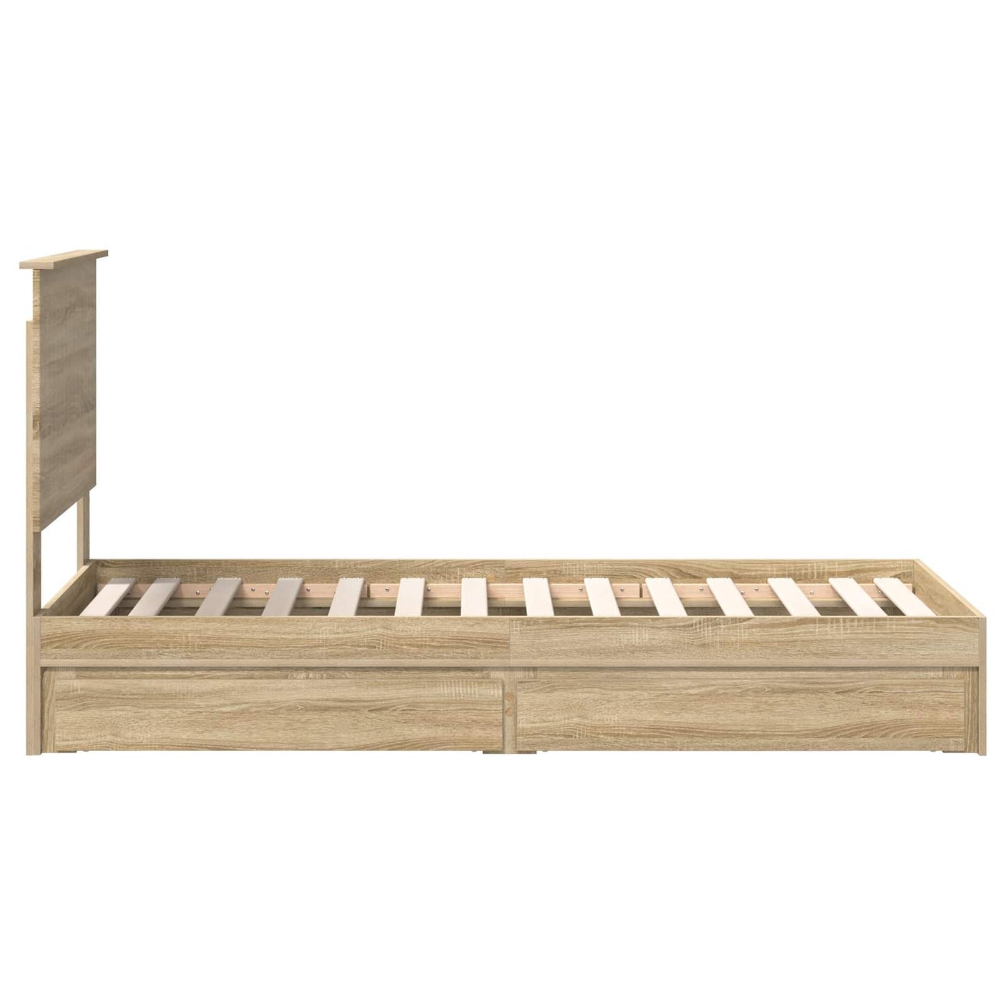 Seng med Oppbevaring Sonoma eik 75 x 190 cm Konstruert tre