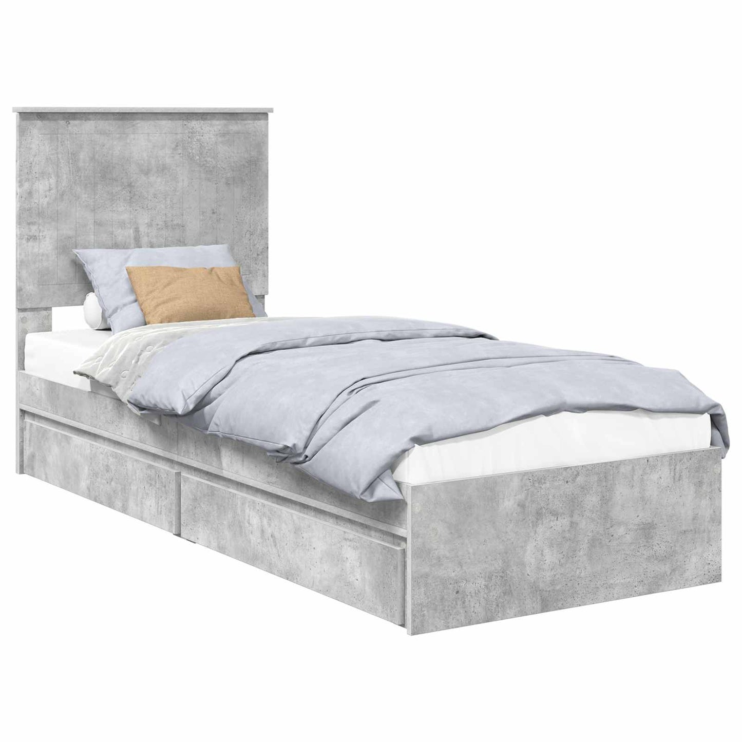 Seng med Oppbevaring Betonggrå 75 x 190 cm Konstruert tre
