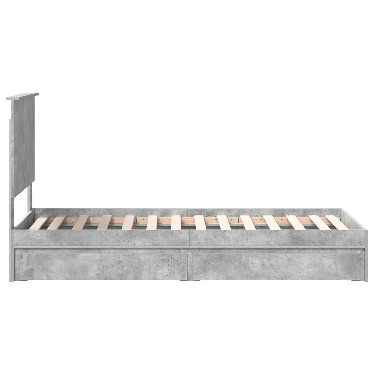 Seng med Oppbevaring Betonggrå 75 x 190 cm Konstruert tre