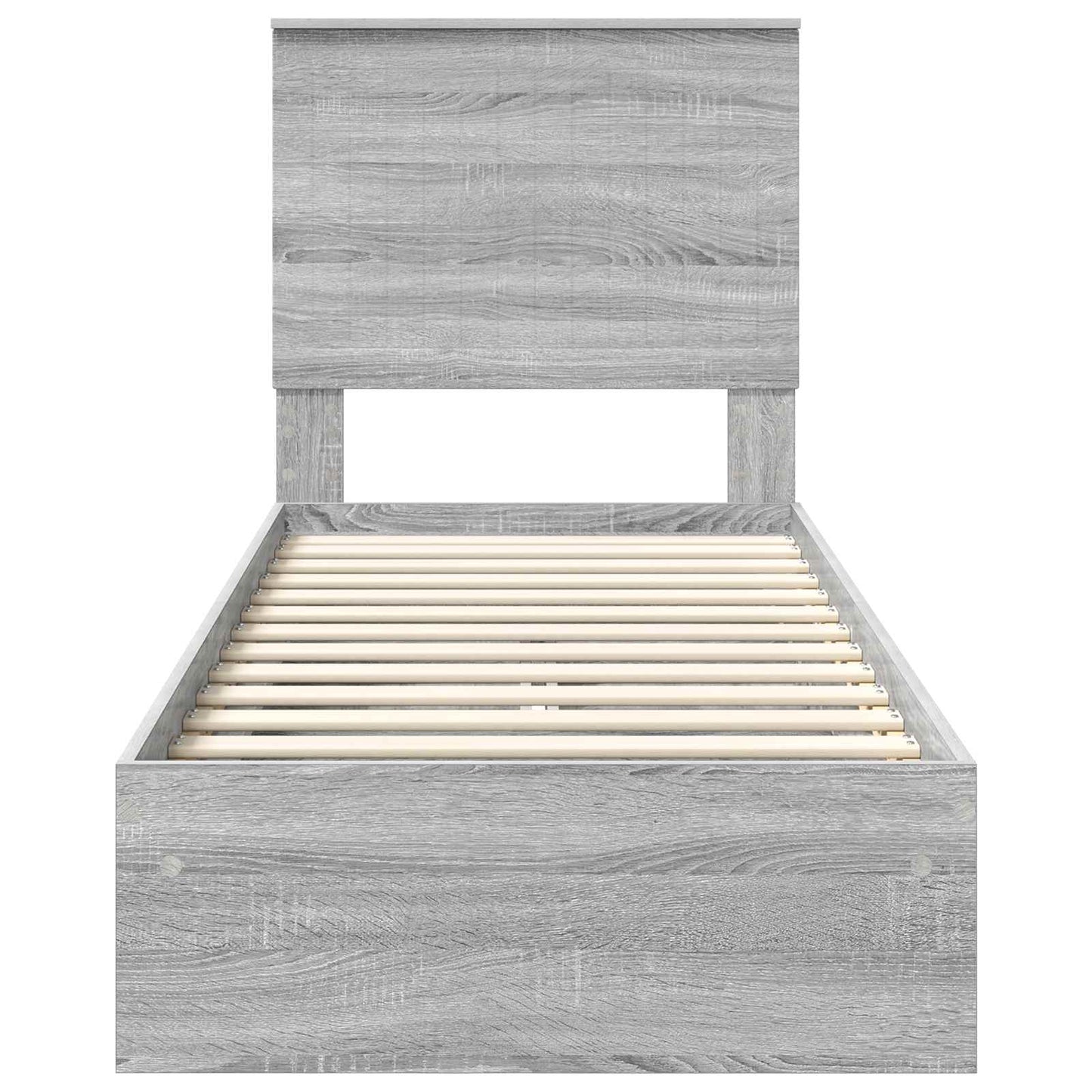 Seng med Oppbevaring Grå Sonoma 75 x 190 cm Konstruert tre