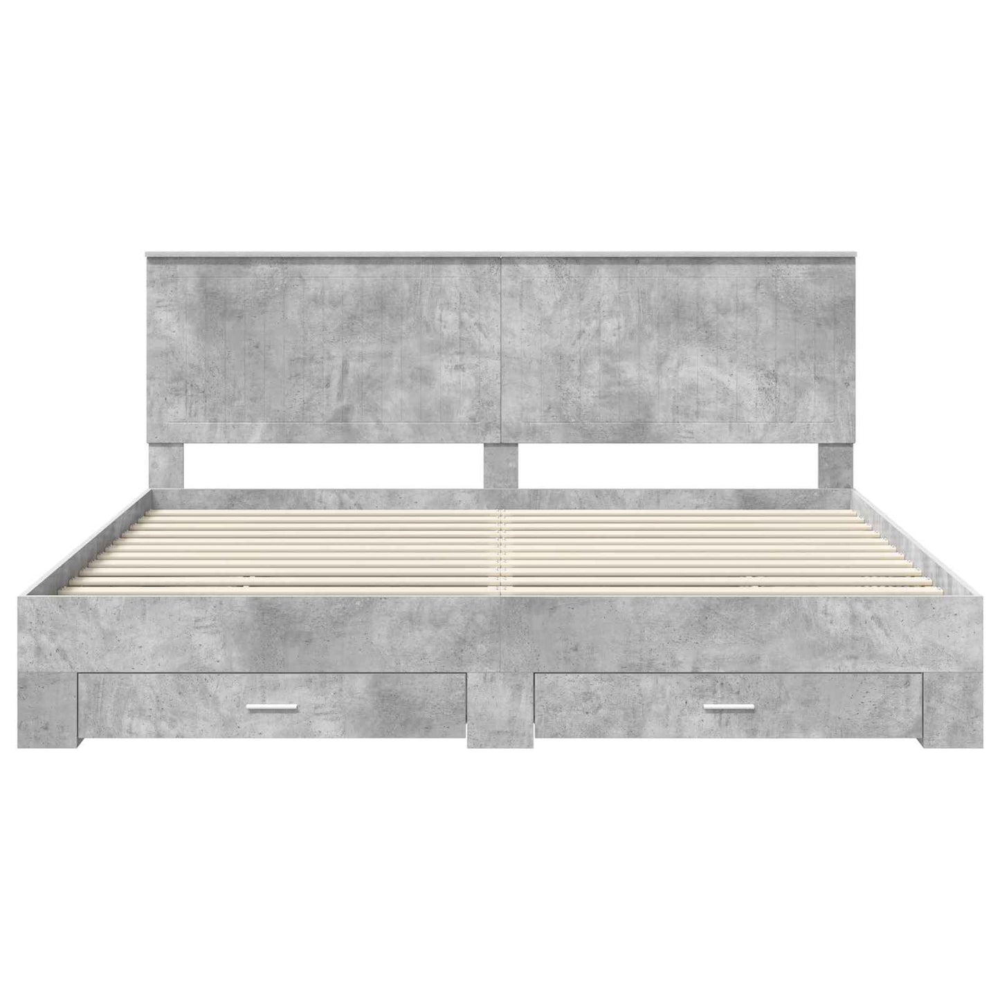 Sengestamme med skuff Betonggrå 200 x 200 cm Konstruert tre