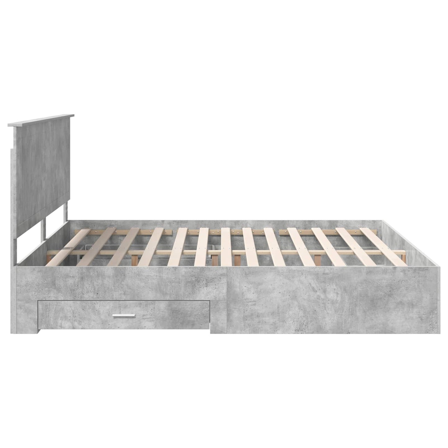 Sengestamme med skuff Betonggrå 200 x 200 cm Konstruert tre