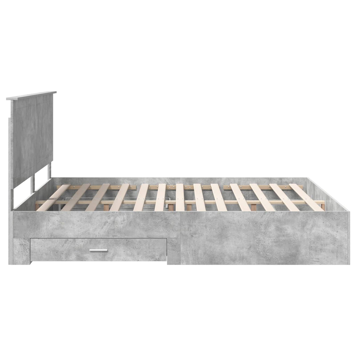 Sengestamme med skuff Betonggrå 180 x 200 cm Konstruert tre