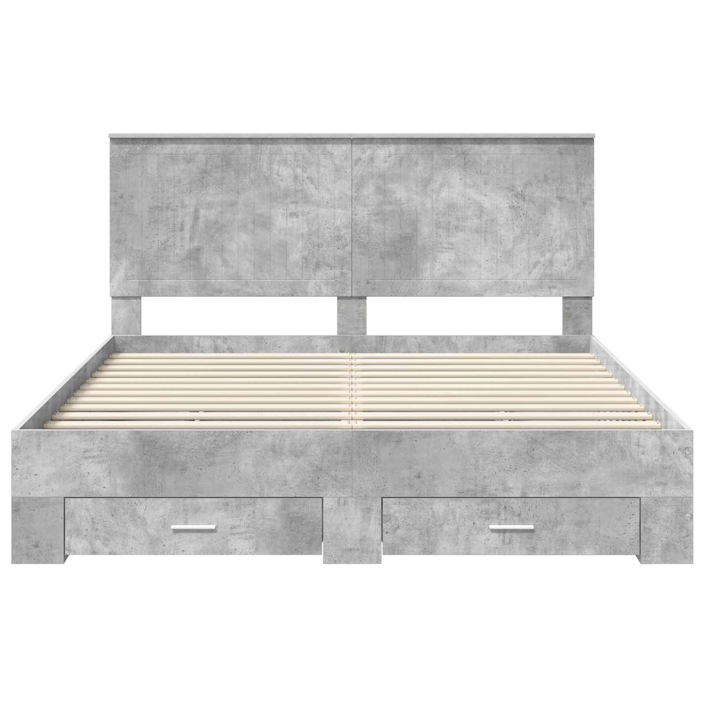 Sengestamme med skuff Betonggrå 160 x 200 cm Konstruert tre