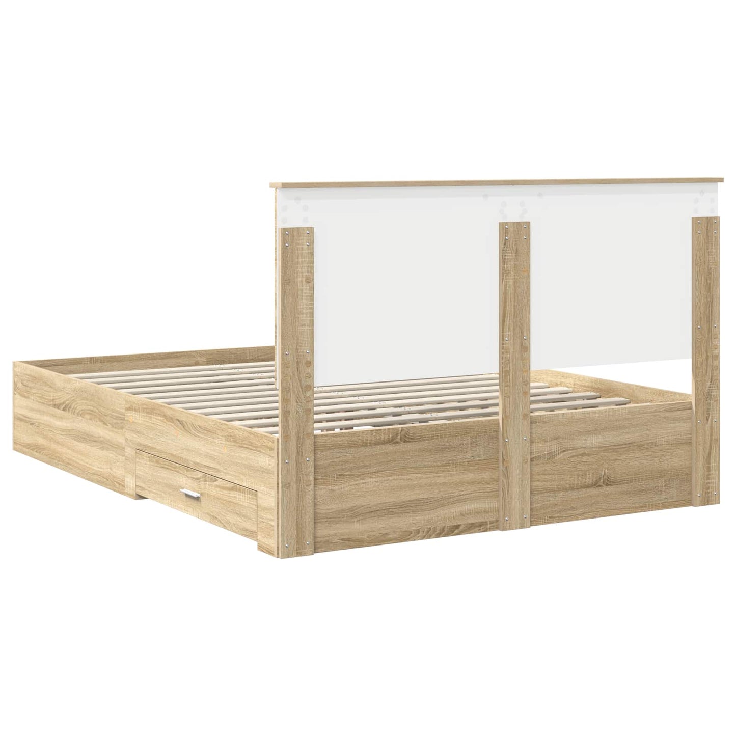 Sengestamme med skuff Sonoma eik 150 x 200 cm Konstruert tre