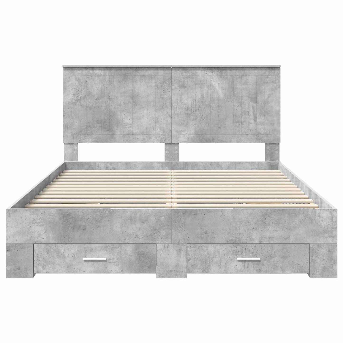 Sengestamme med skuff Betonggrå 150 x 200 cm Konstruert tre