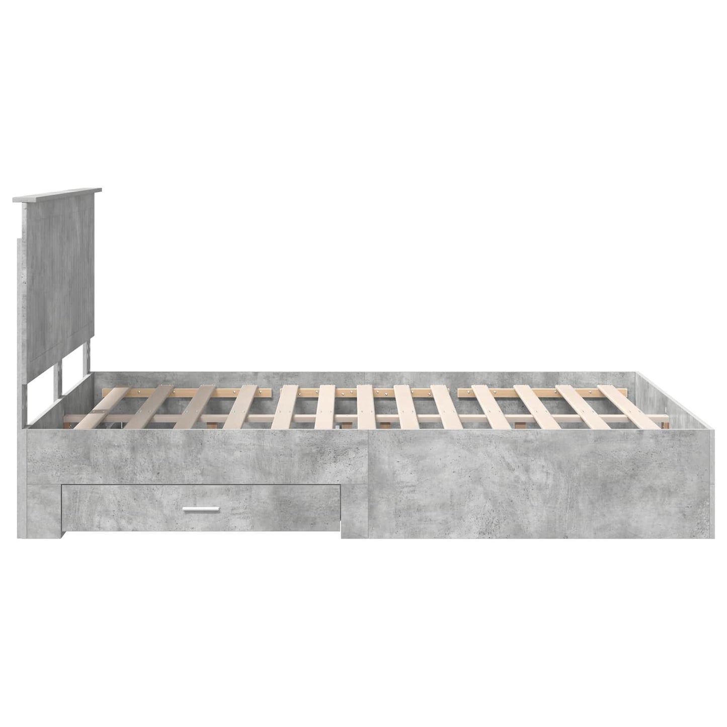 Sengestamme med skuff Betonggrå 150 x 200 cm Konstruert tre