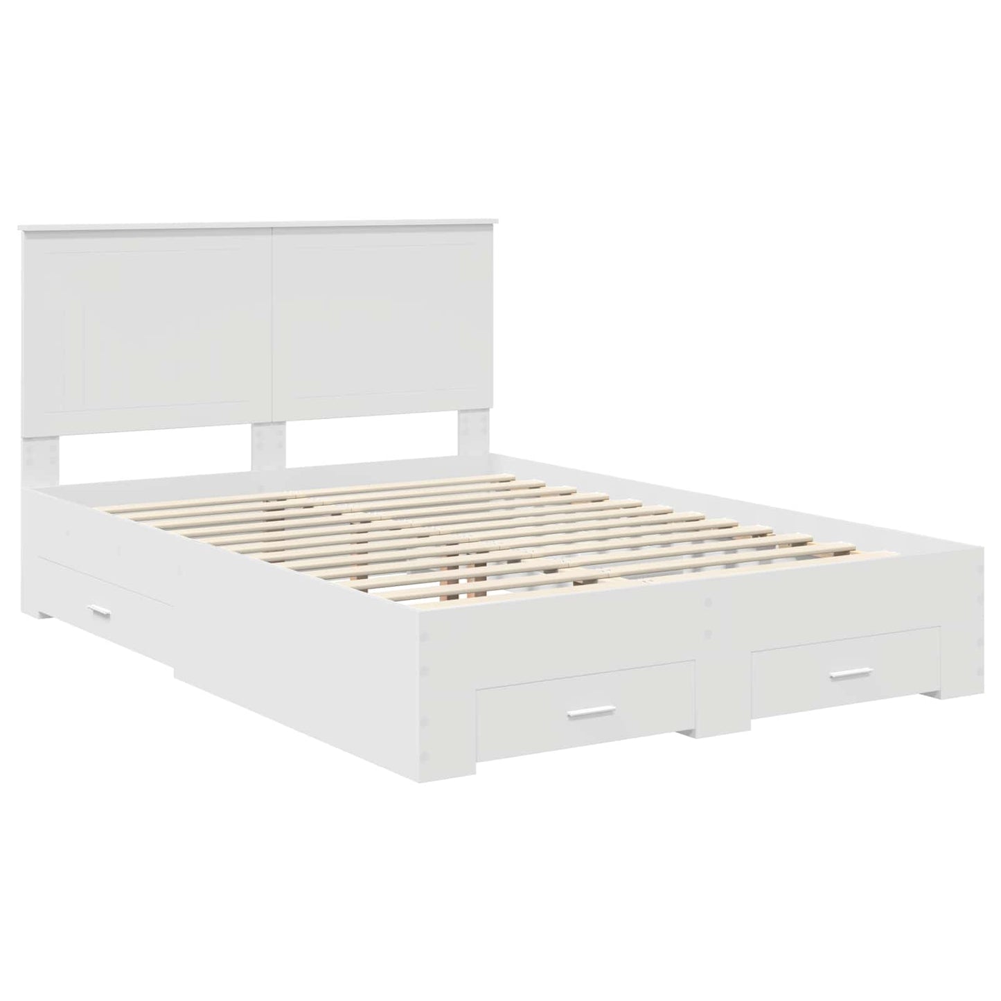 Sengestamme med hodegjerde Hvit 140 x 200 cm Konstruert tre