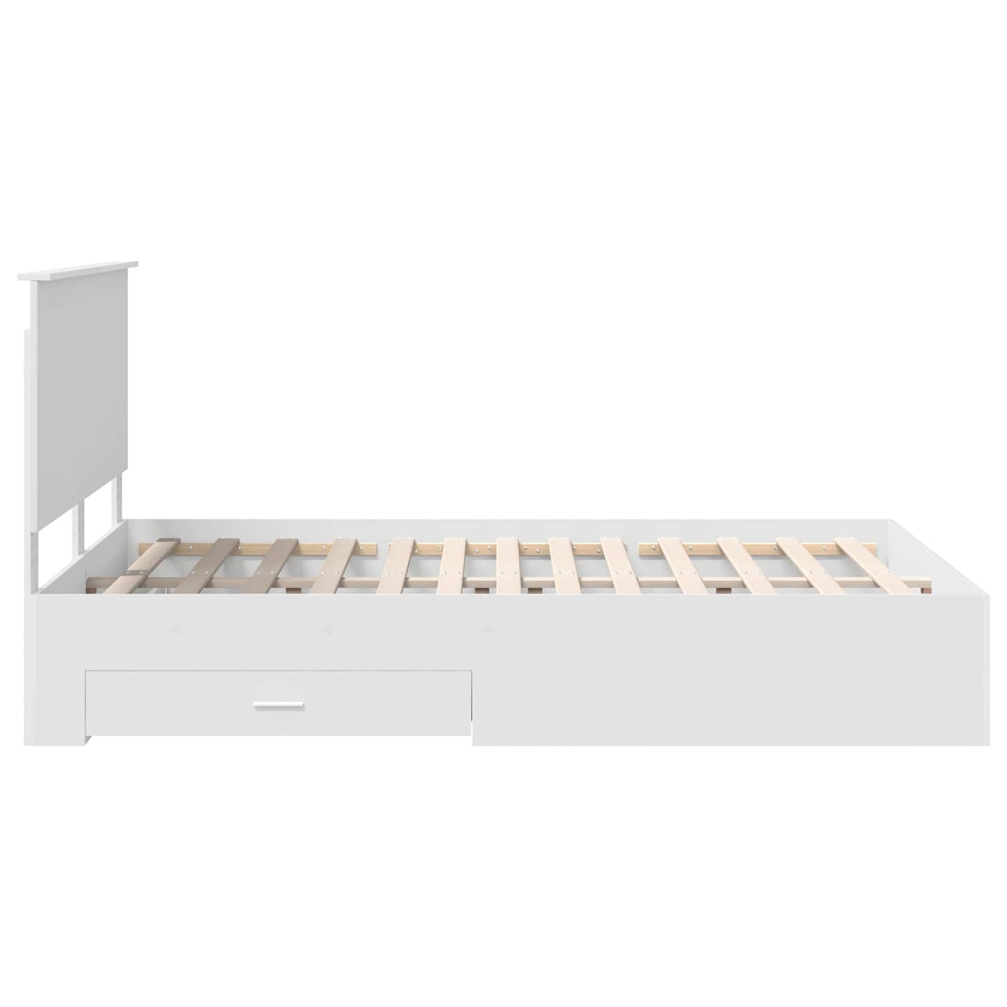 Sengestamme med hodegjerde Hvit 140 x 190 cm Konstruert tre