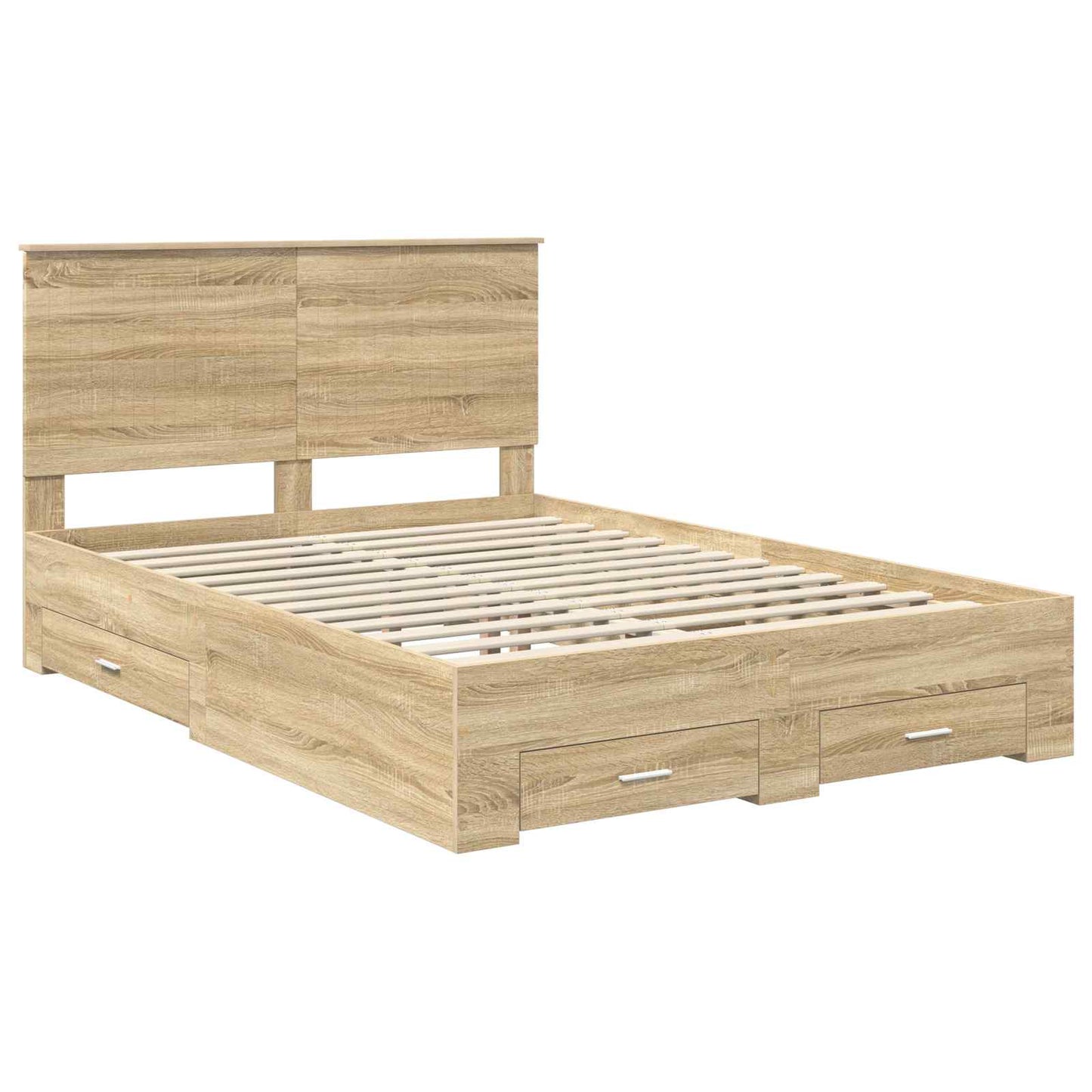Sengestamme med skuff Sonoma eik 140 x 190 cm Konstruert tre