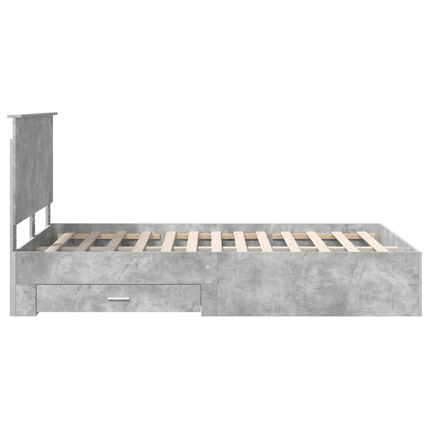 Sengestamme med skuff Betonggrå 120 x 190 cm Konstruert tre