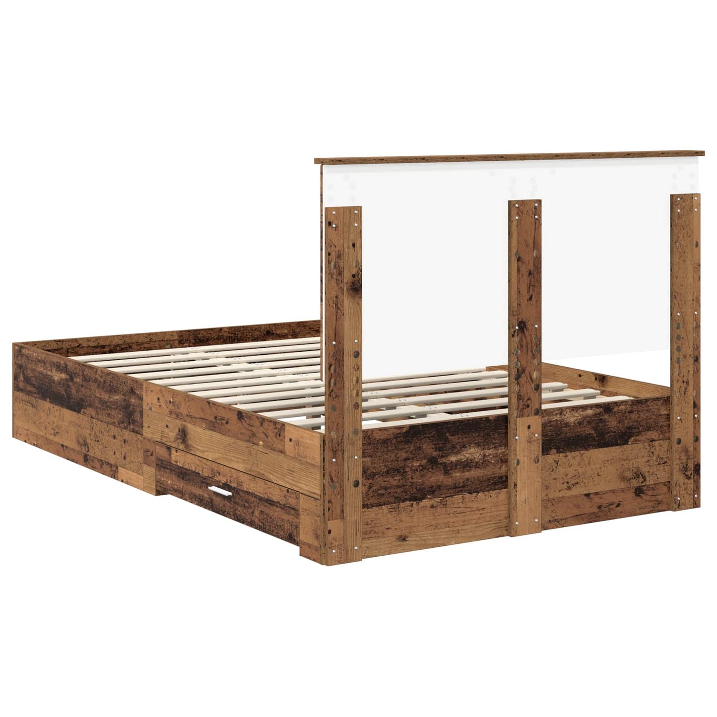 Sengestamme med skuff Gammelt tre 120 x 190 cm Konstruert tre