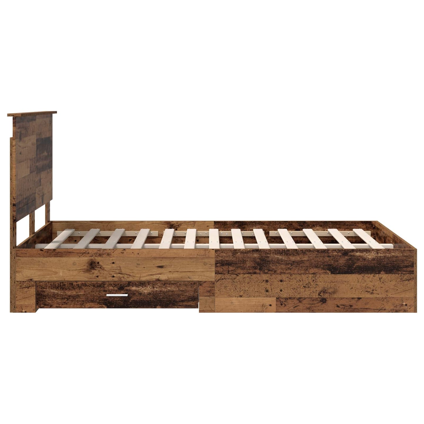 Sengestamme med skuff Gammelt tre 120 x 190 cm Konstruert tre
