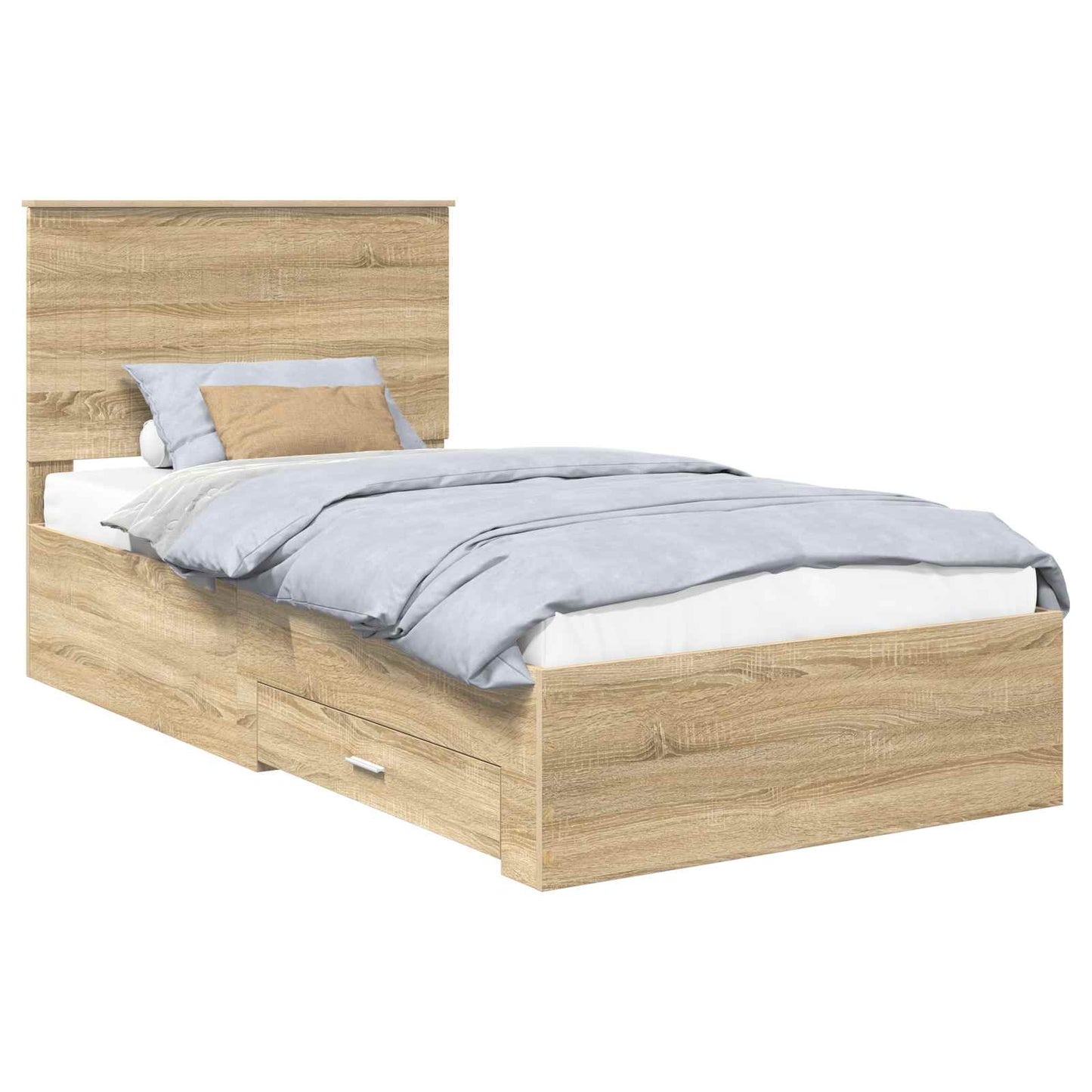 Sengestamme med skuff Sonoma eik 100 x 200 cm Konstruert tre