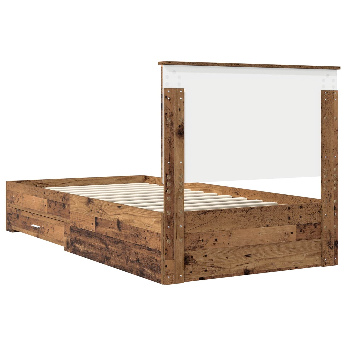 Sengestamme med skuff Gammelt tre 100 x 200 cm Konstruert tre