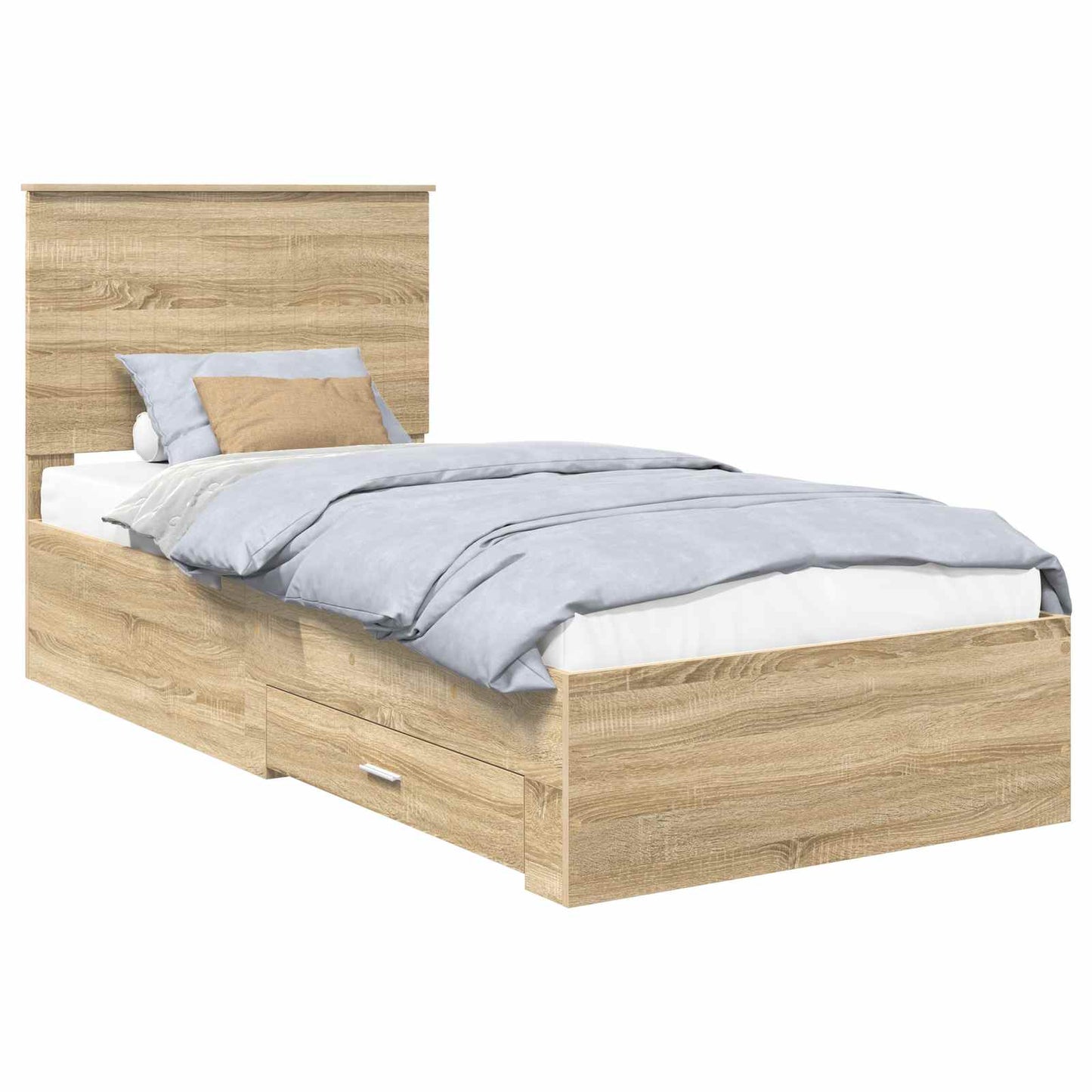 Sengestamme med skuff Sonoma eik 90 x 200 cm Konstruert tre