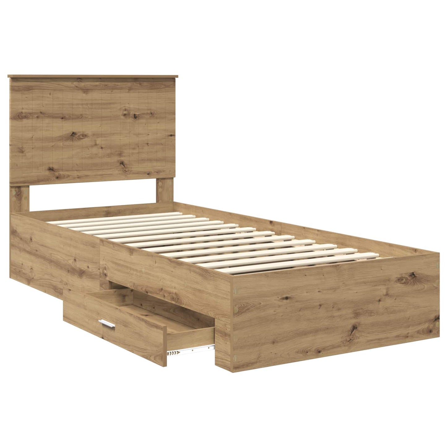 Sengestamme med skuff Artisan Eik 90 x 200 cm Konstruert tre