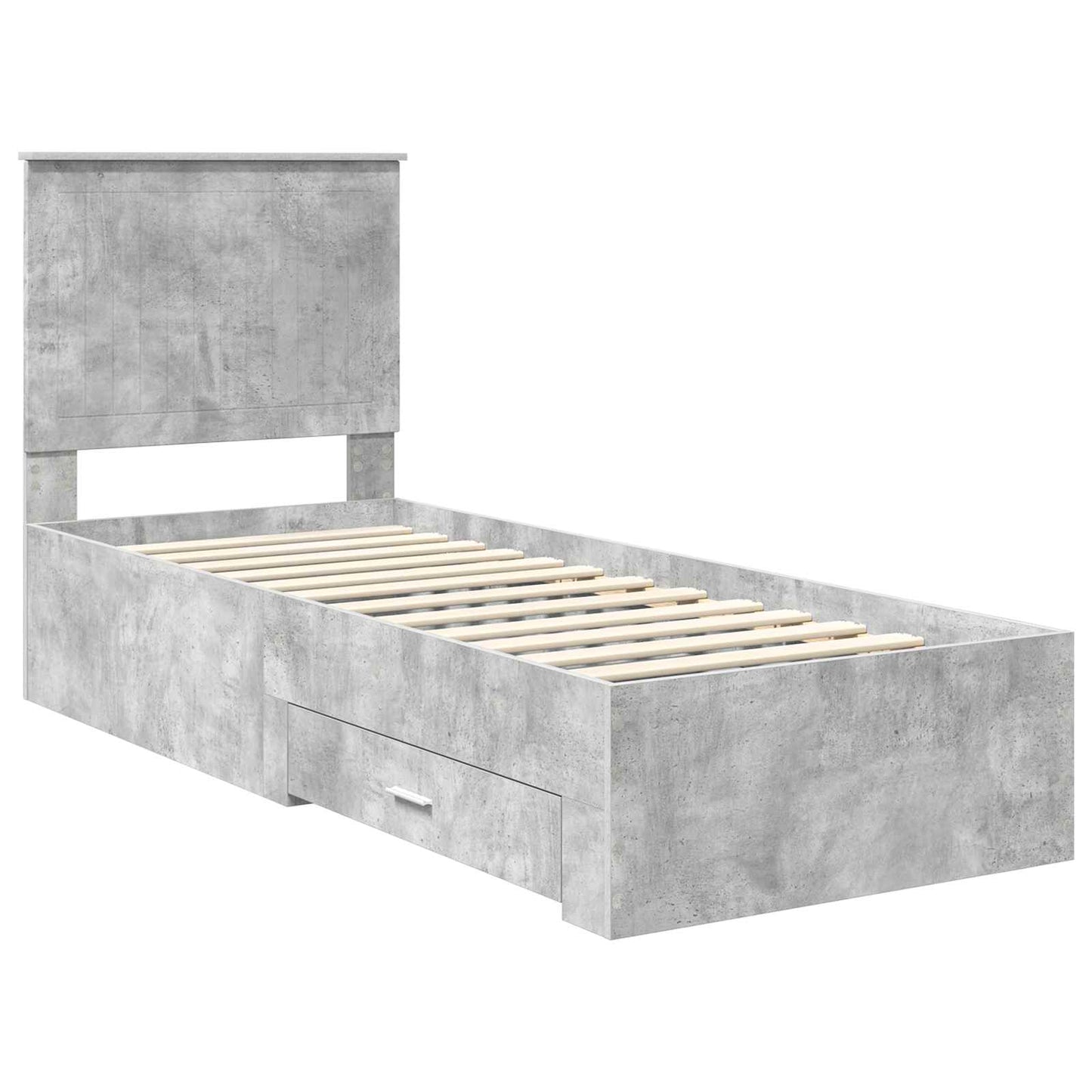 Sengestamme Betonggrå og Sølv 70 x 190 cm Konstruert tre