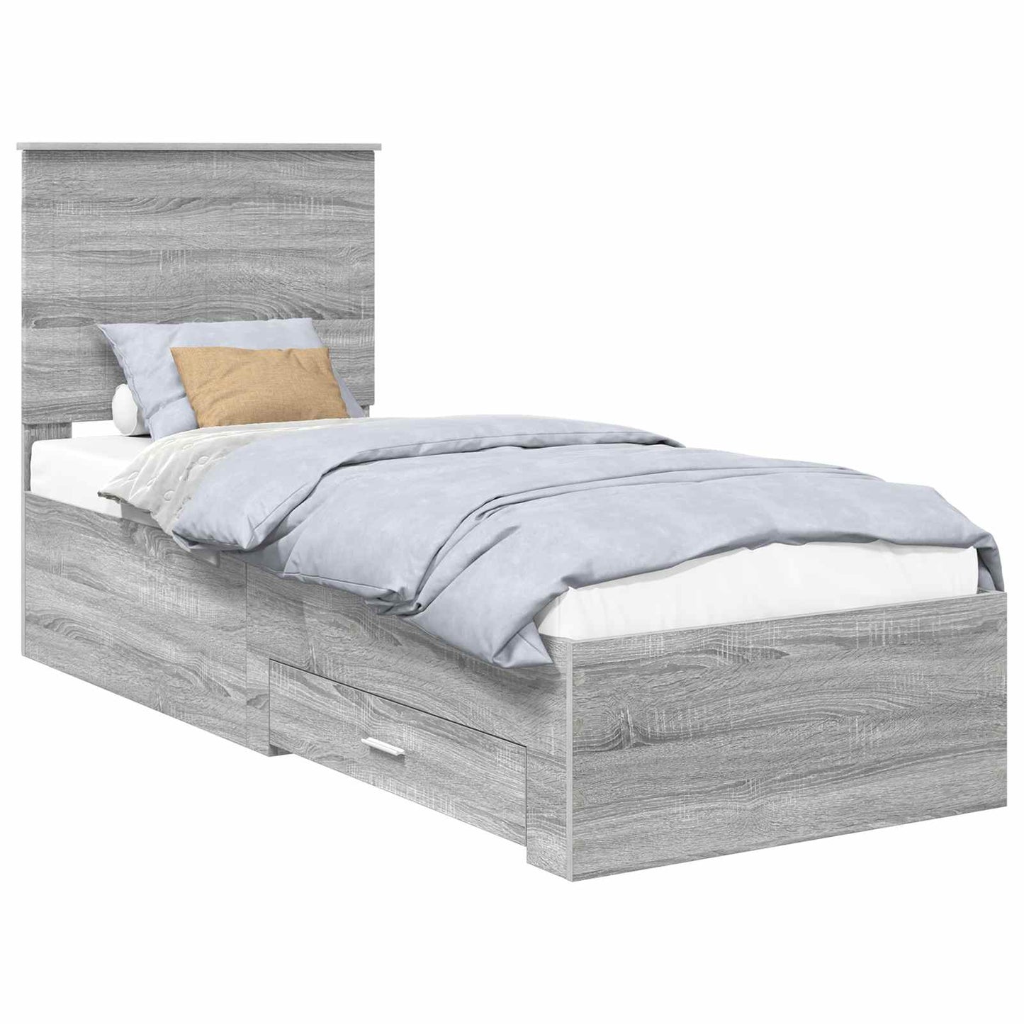 Sengestamme Grå Sonoma og Sølv 70 x 190 cm Konstruert tre