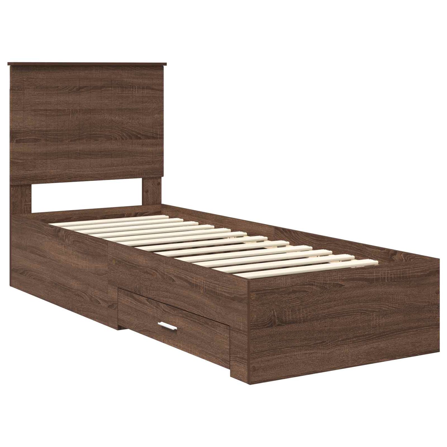 Sengestamme Brun Eik og Sølv 70 x 190 cm Konstruert tre