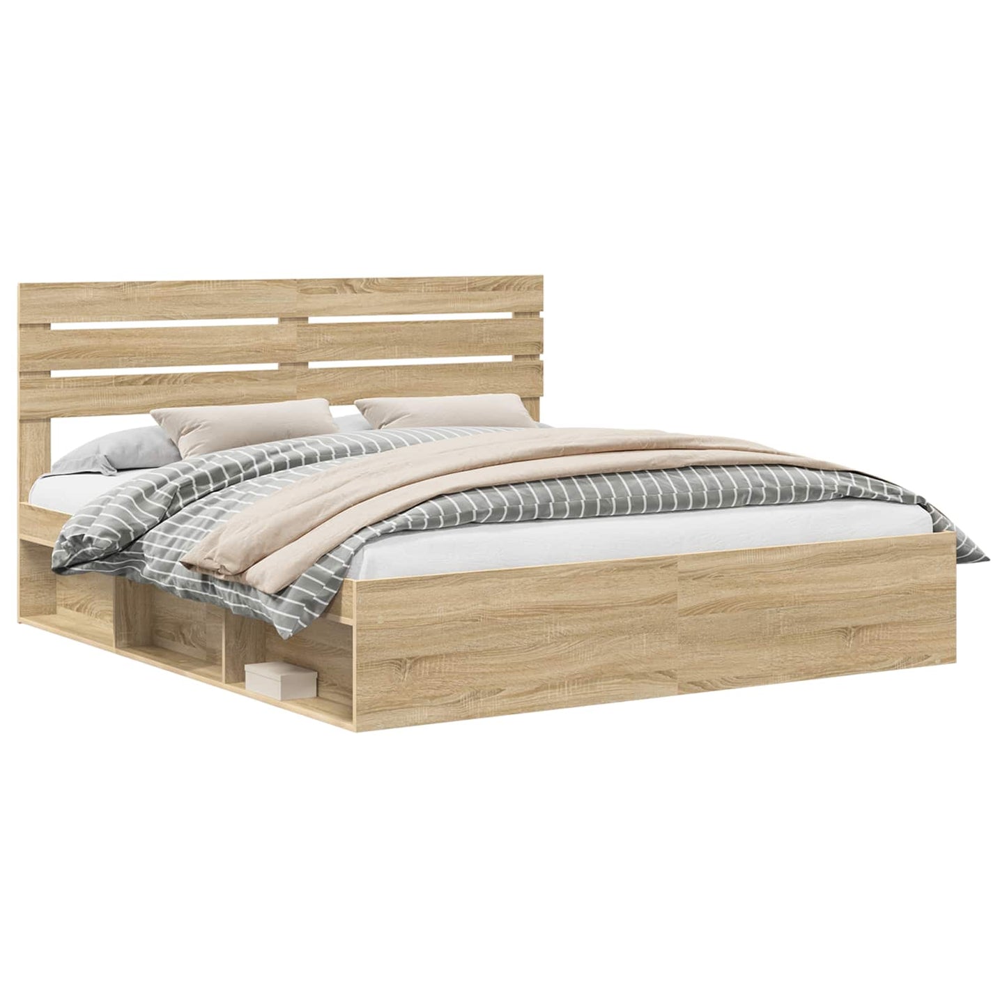 Sengestamme med hodegjerde Sonoma 200 x 200 cm Massiv furu