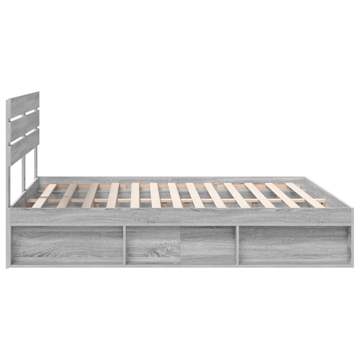 Sengestamme med hodegjerde Grå Sonoma 200 x 200 cm Massiv furu