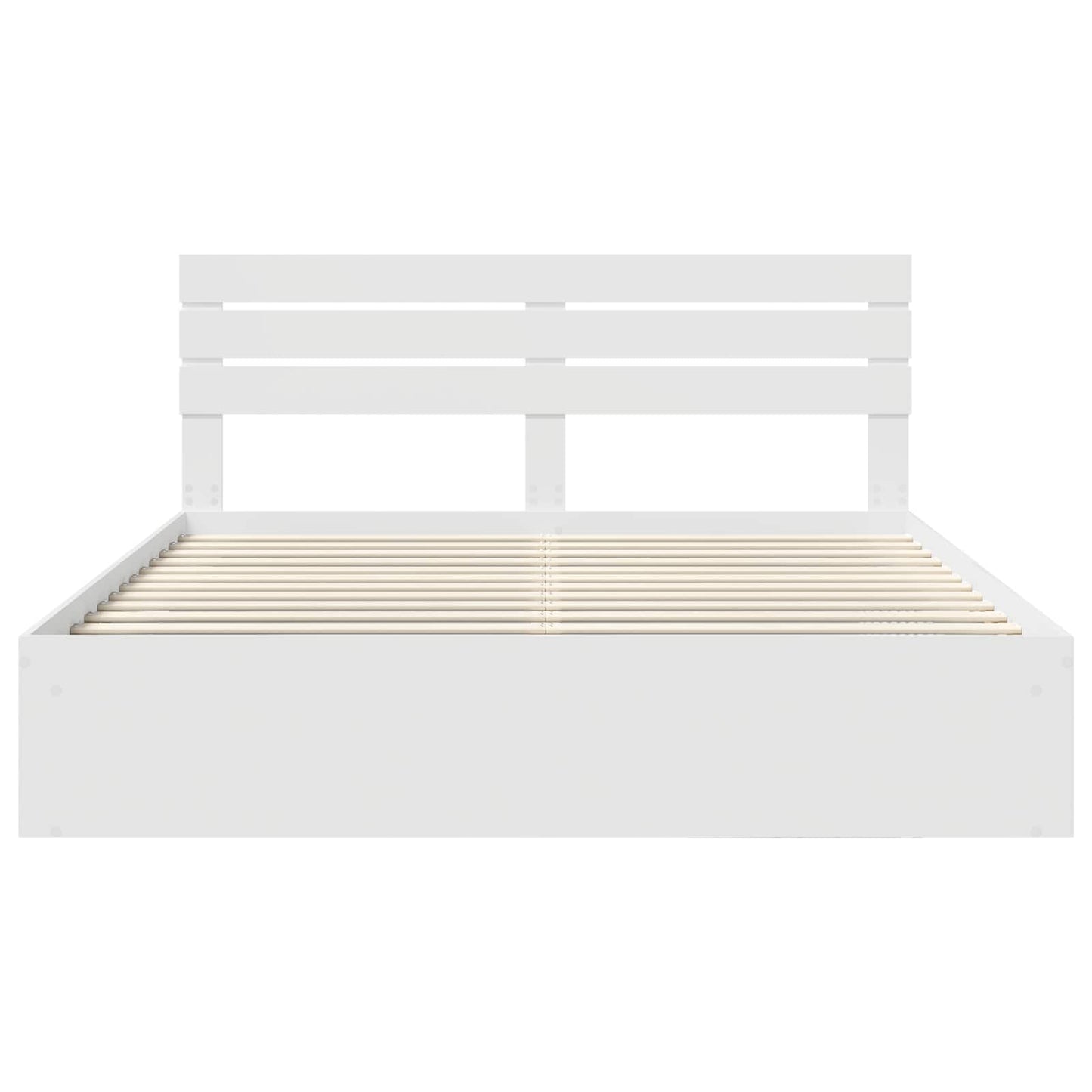 Sengestamme med hodegjerde Hvit 180 x 200 cm Massiv furu