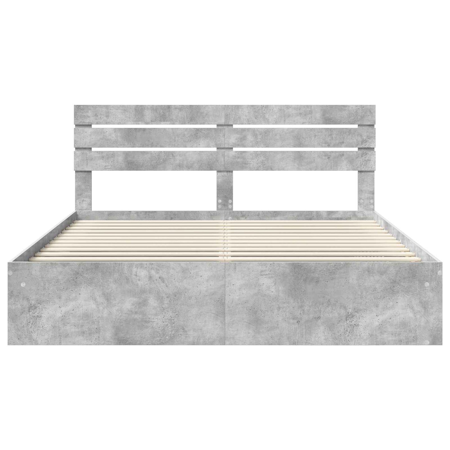 Sengestamme med hodegjerde Betong 180 x 200 cm Massiv furu