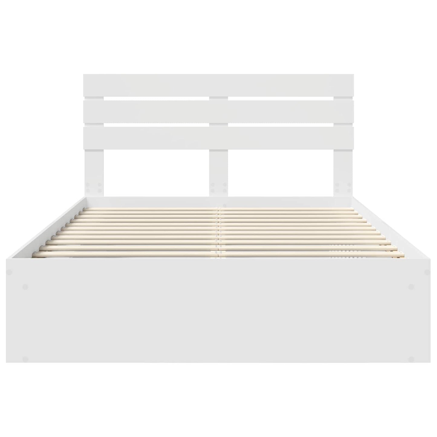 Sengestamme med hodegjerde Hvit 160 x 200 cm Massiv furu