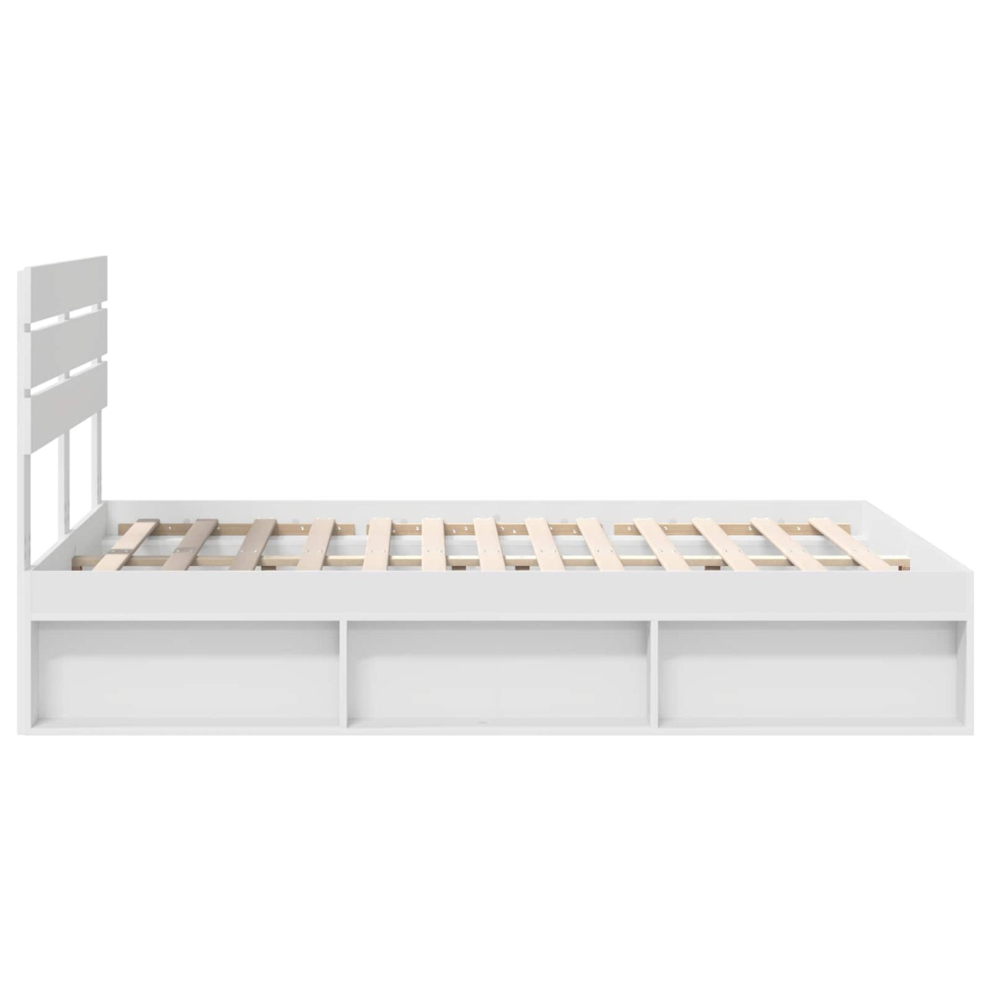 Sengestamme med hodegjerde Hvit 160 x 200 cm Massiv furu