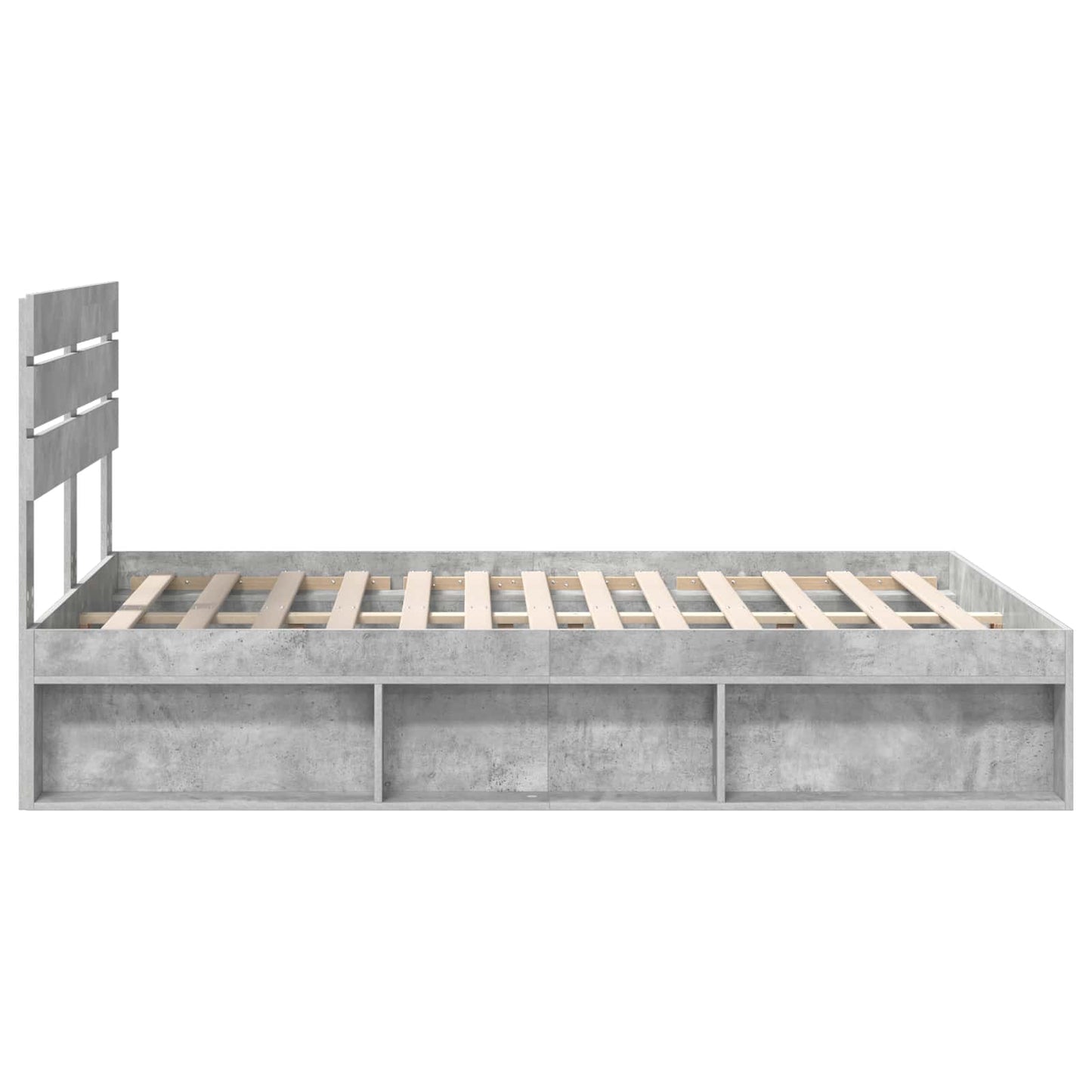 Sengestamme med hodegjerde Betong 160 x 200 cm Massiv furu