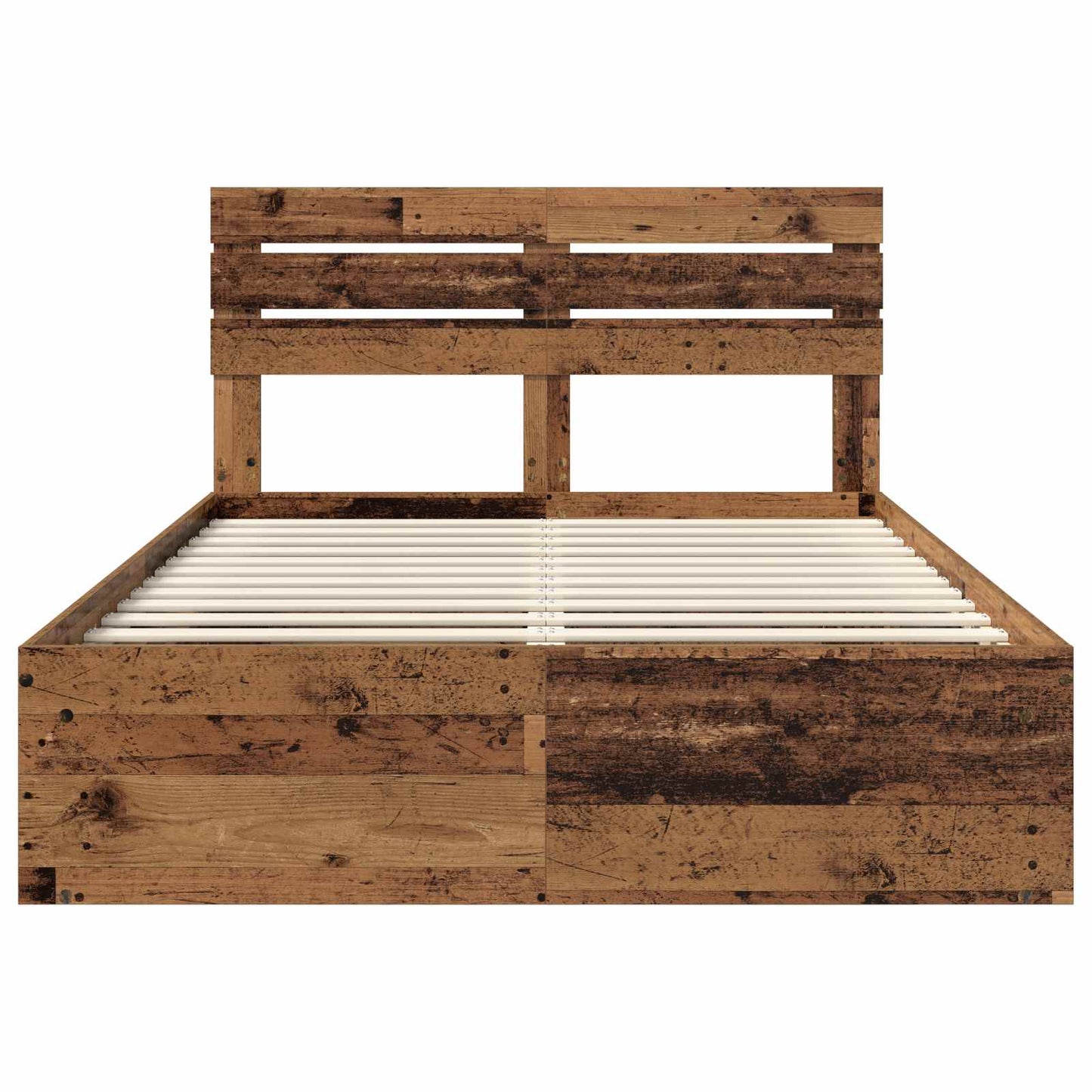 Sengestamme med hodegjerde Gammelt tre 150 x 200 cm Massiv furu