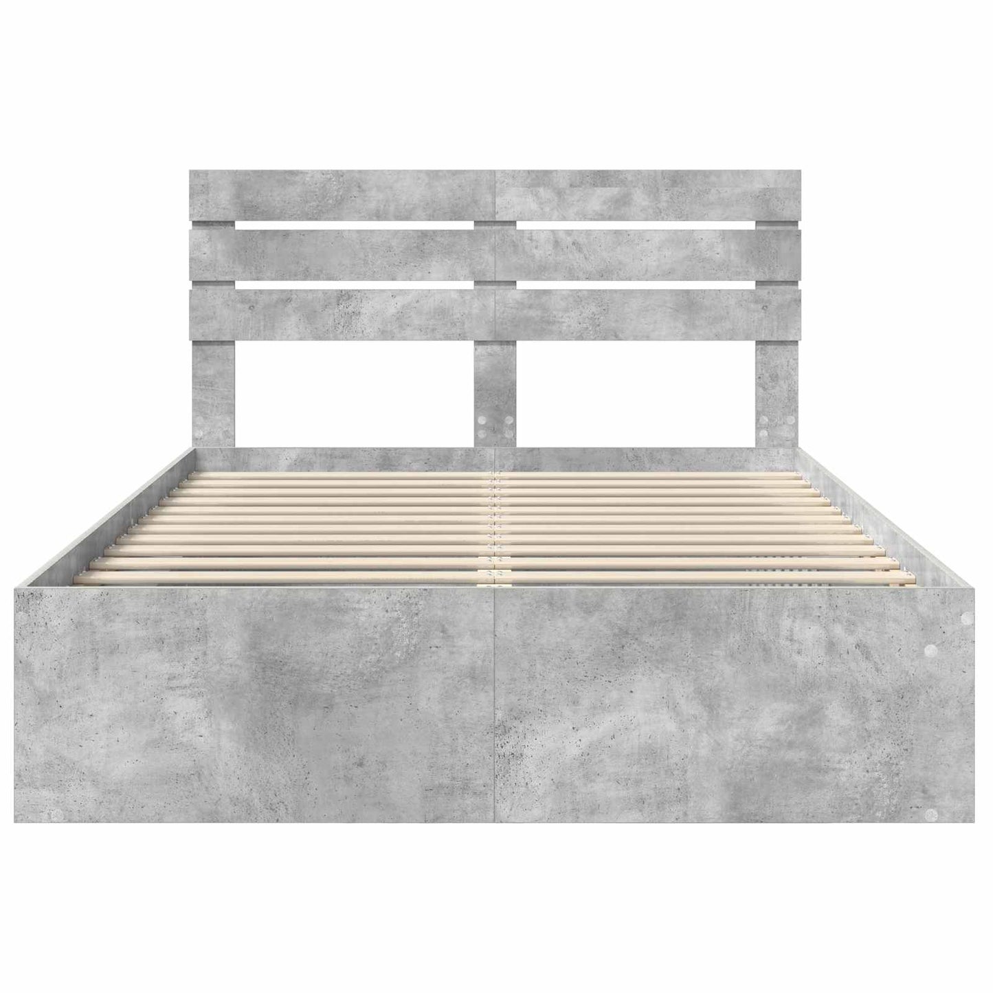 Sengestamme med hodegjerde Betong 140 x 200 cm Massiv furu