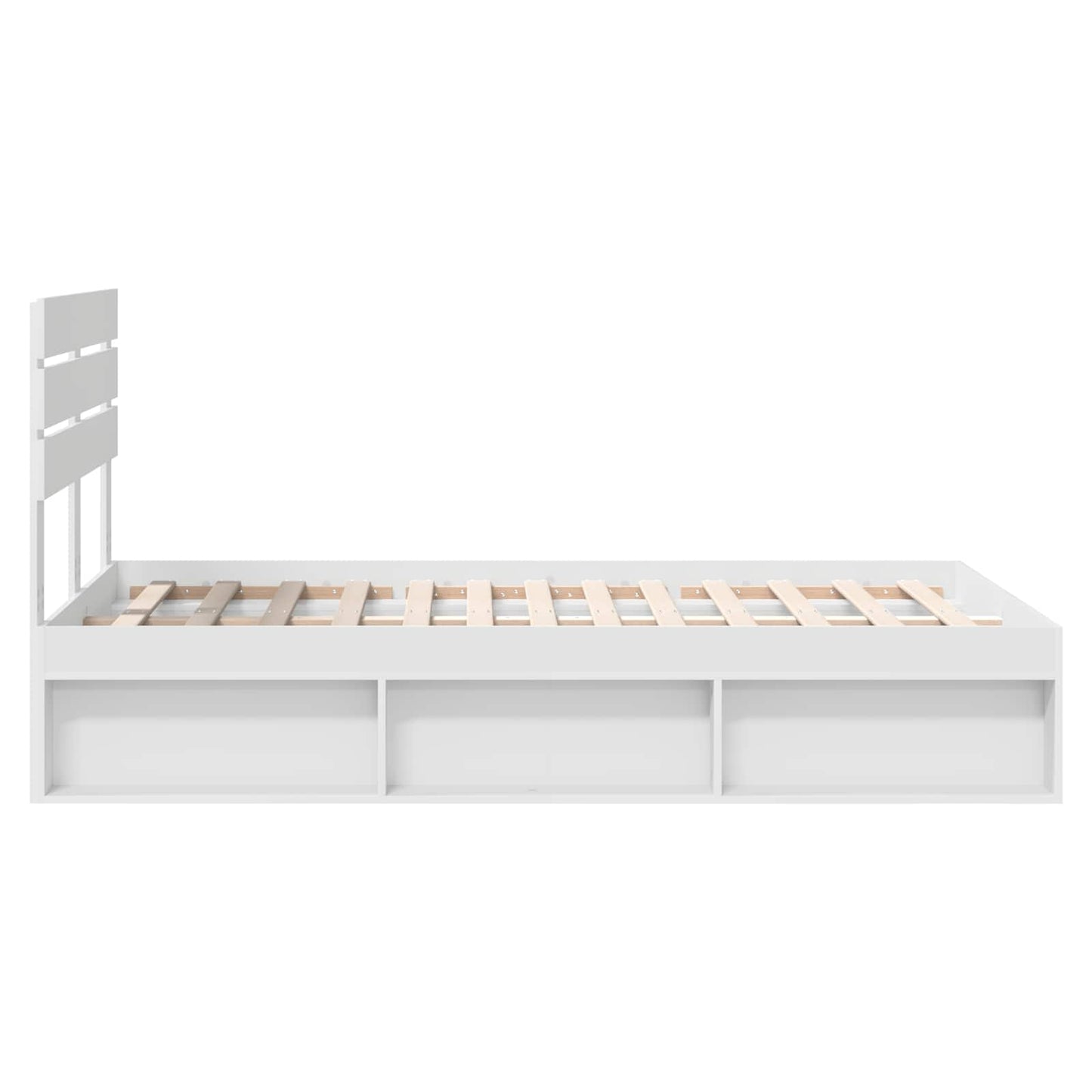 Sengestamme med hodegjerde Hvit 135 x 190 cm Massiv furu