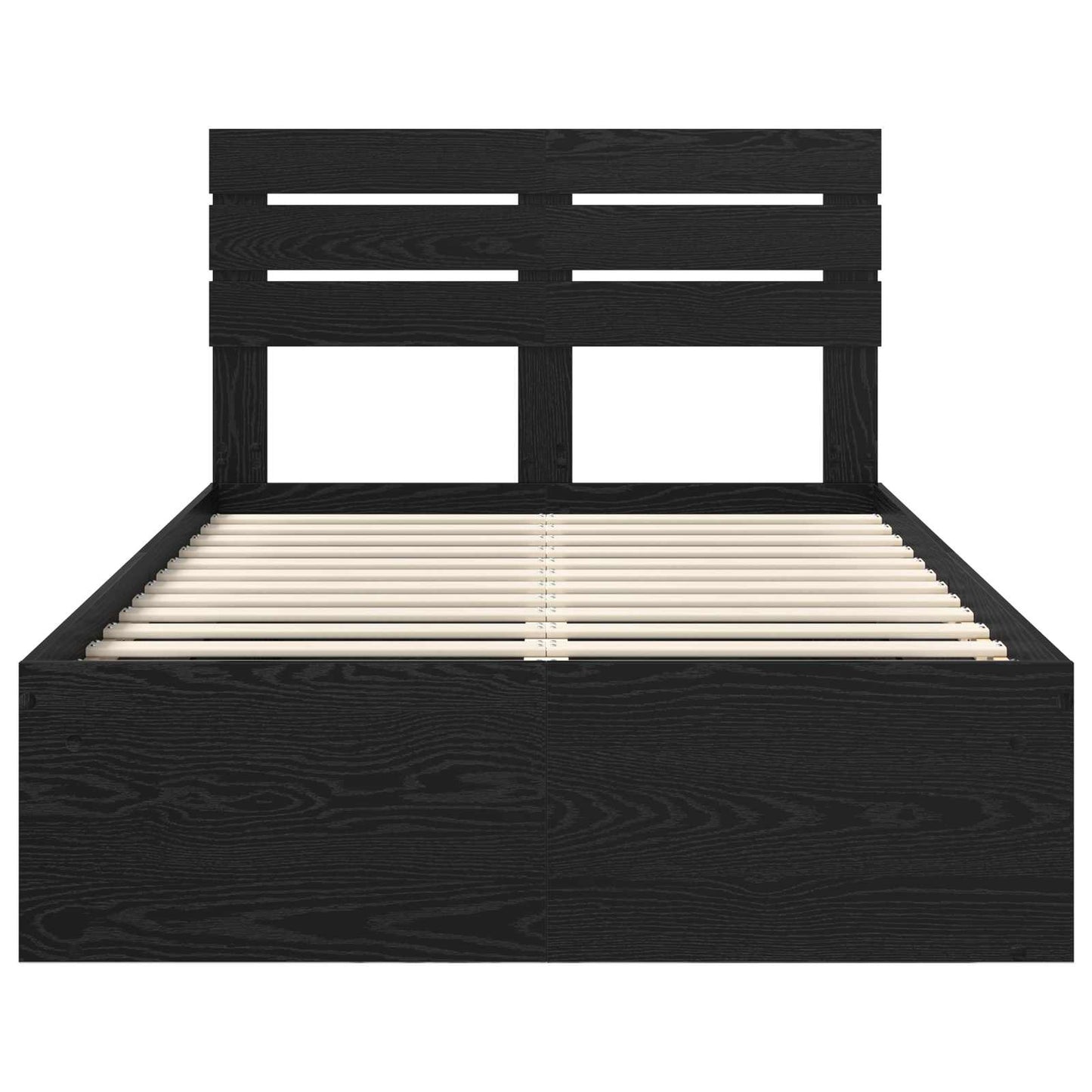 Sengestamme med hodegjerde Svart 120 x 200 cm Massiv furu