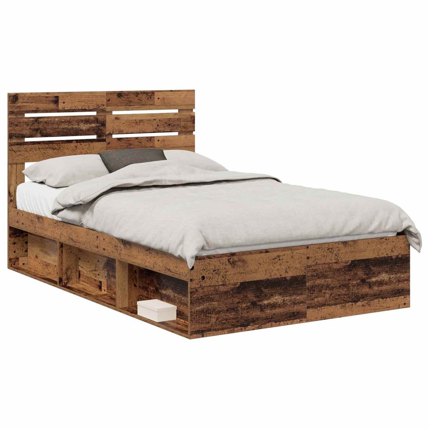 Sengestamme med hodegjerde Gammelt tre 120 x 200 cm Massiv furu