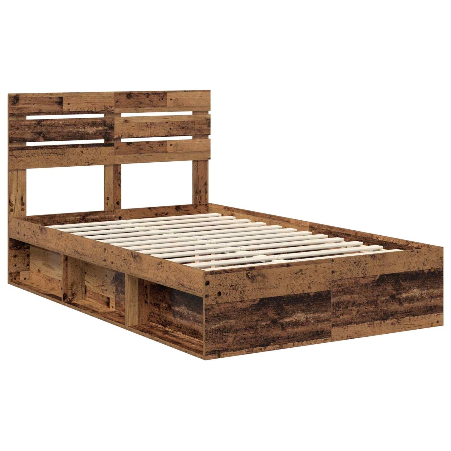 Sengestamme med hodegjerde Gammelt tre 120 x 200 cm Massiv furu