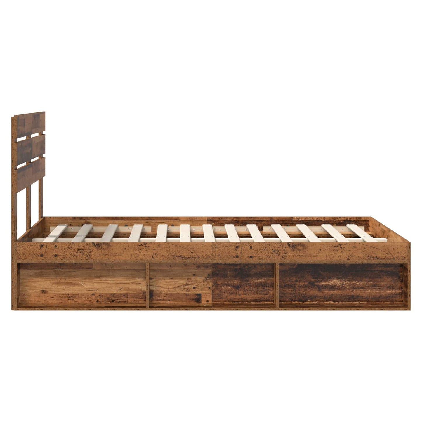 Sengestamme med hodegjerde Gammelt tre 120 x 200 cm Massiv furu