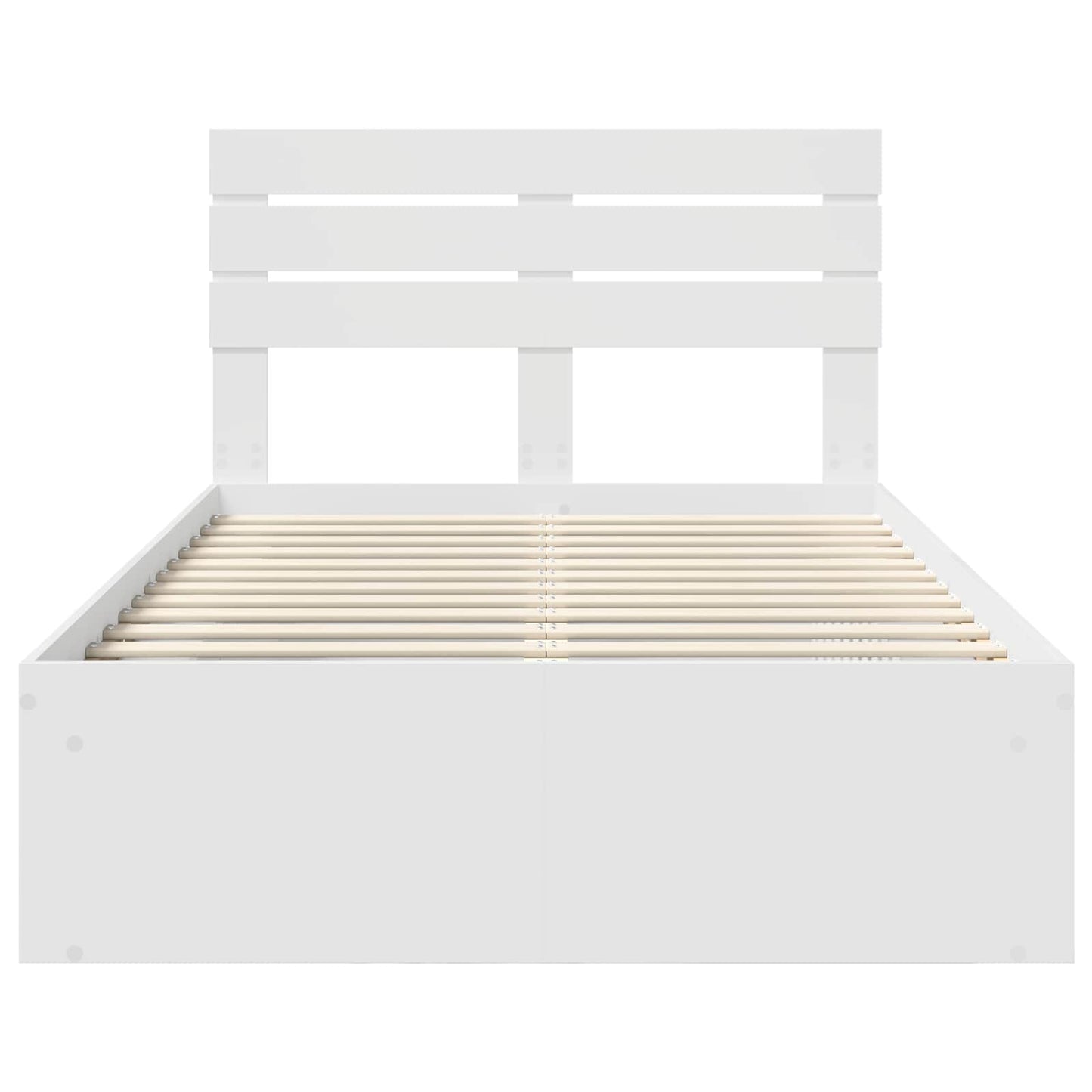 Sengestamme med hodegjerde Hvit 120 x 190 cm Massiv furu