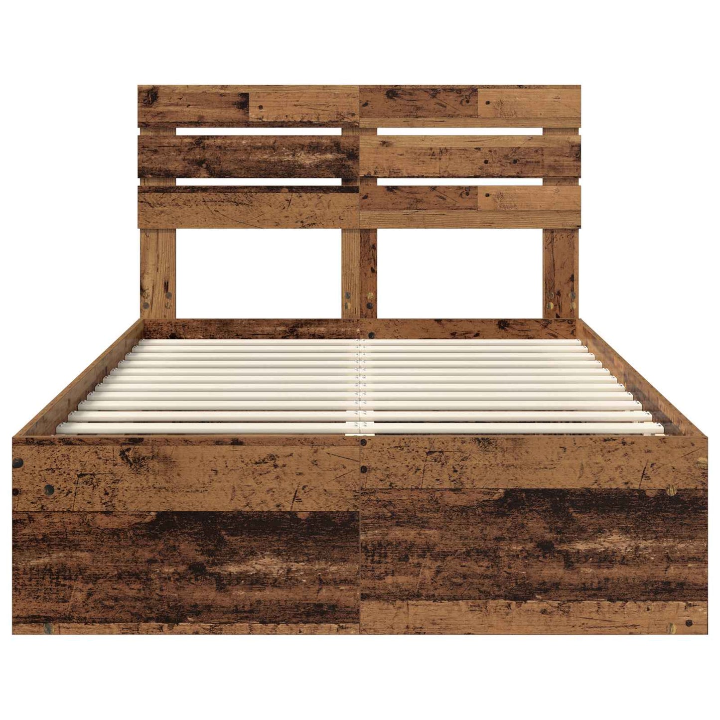 Sengestamme med hodegjerde Gammelt tre 120 x 190 cm Massiv furu