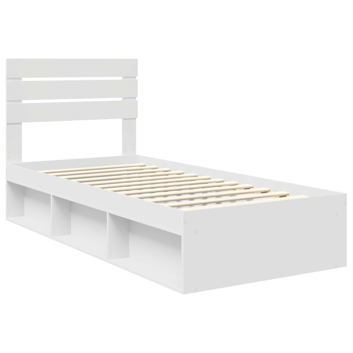 Sengestamme med hodegjerde Hvit 100 x 200 cm Massiv furu