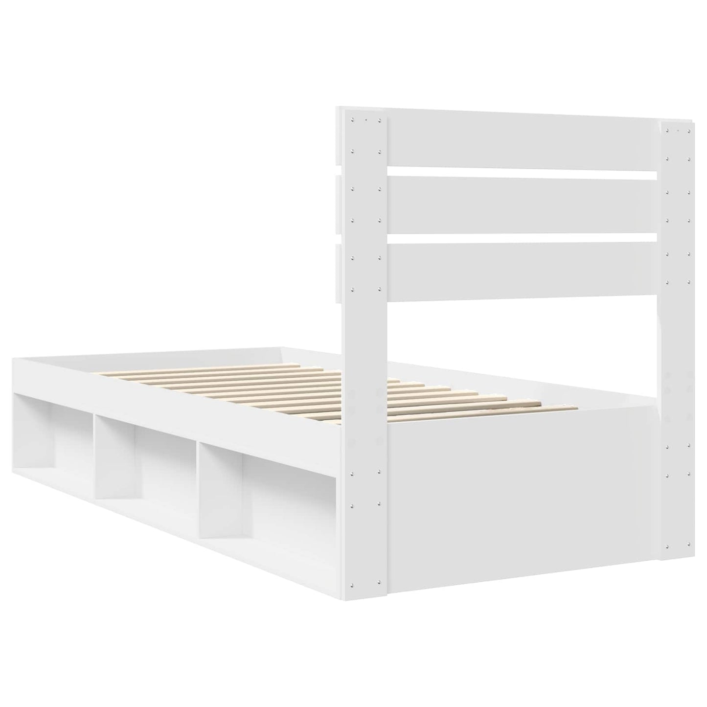 Sengestamme med hodegjerde Hvit 100 x 200 cm Massiv furu