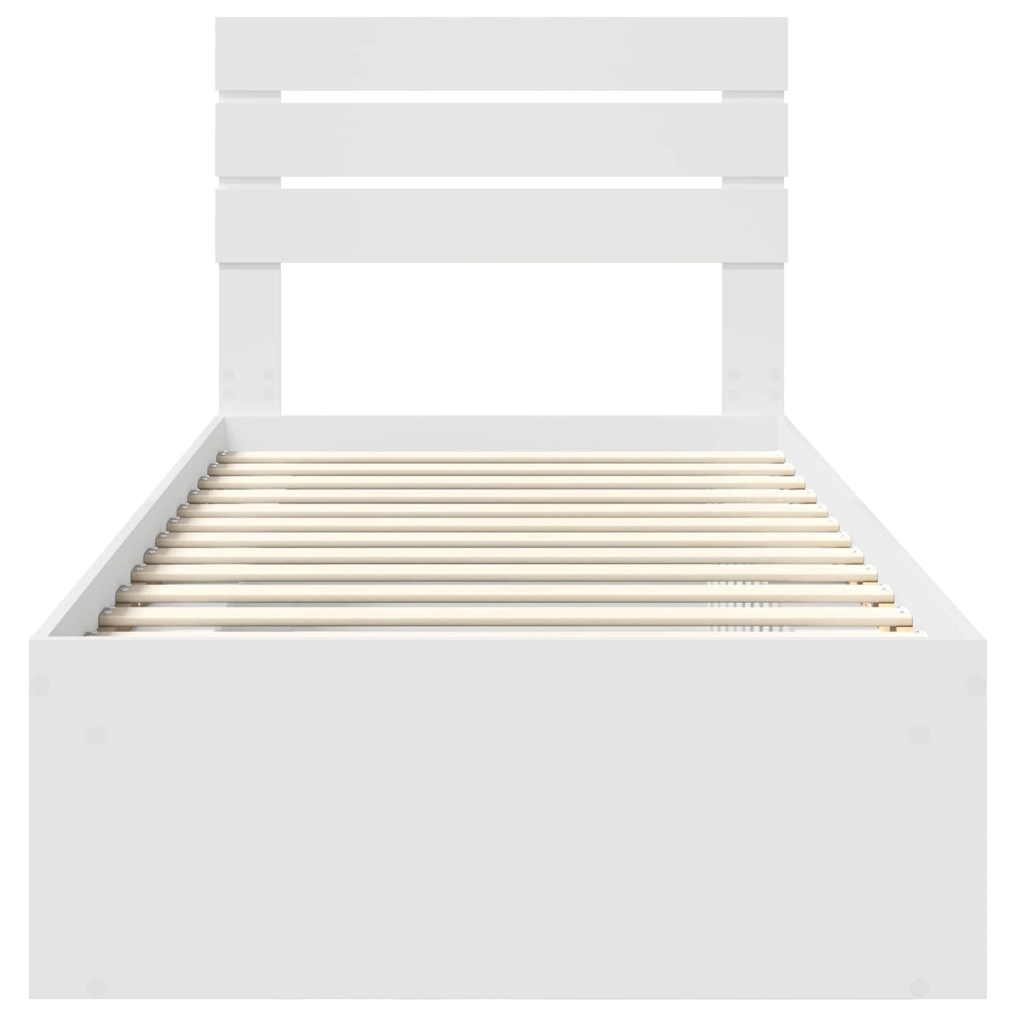 Sengestamme med hodegjerde Hvit 100 x 200 cm Massiv furu