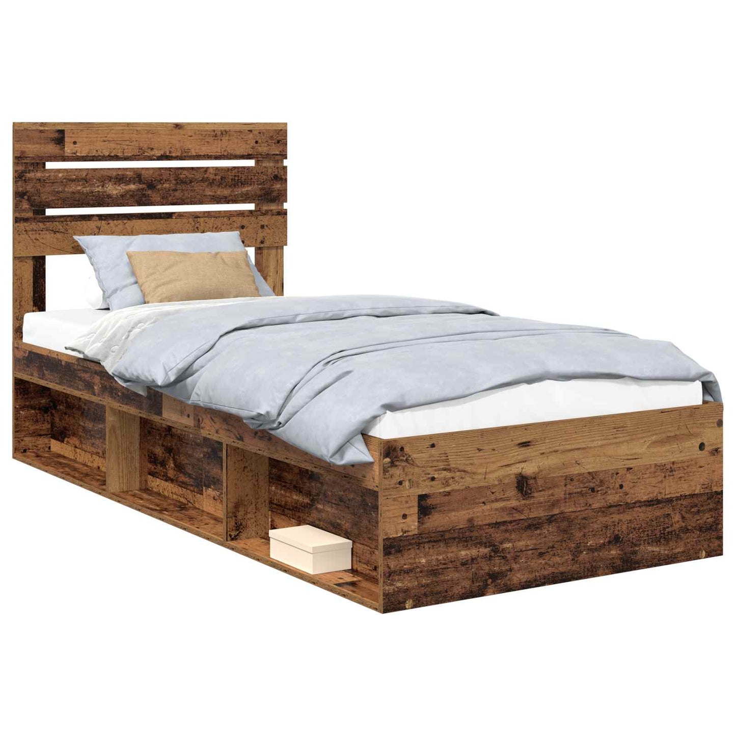 Sengestamme med hodegjerde Gammelt tre 100 x 200 cm Massiv furu