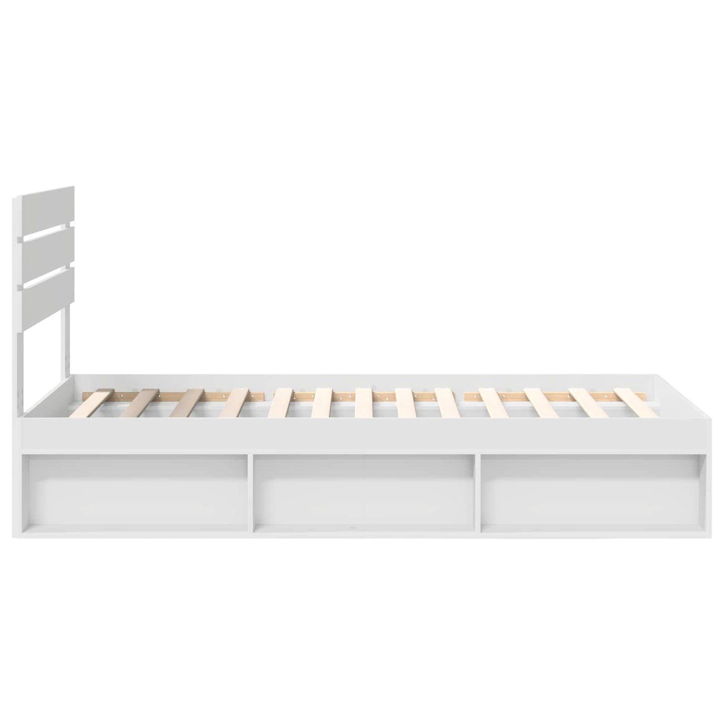Sengestamme med hodegjerde Hvit 75 x 190 cm Massiv furu
