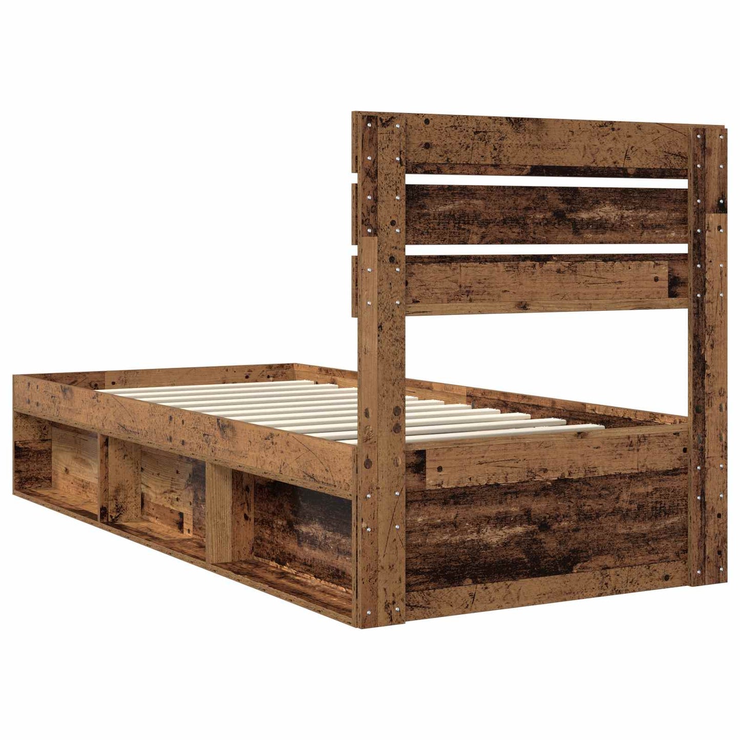 Sengestamme med hodegjerde Gammelt tre 75 x 190 cm Massiv furu