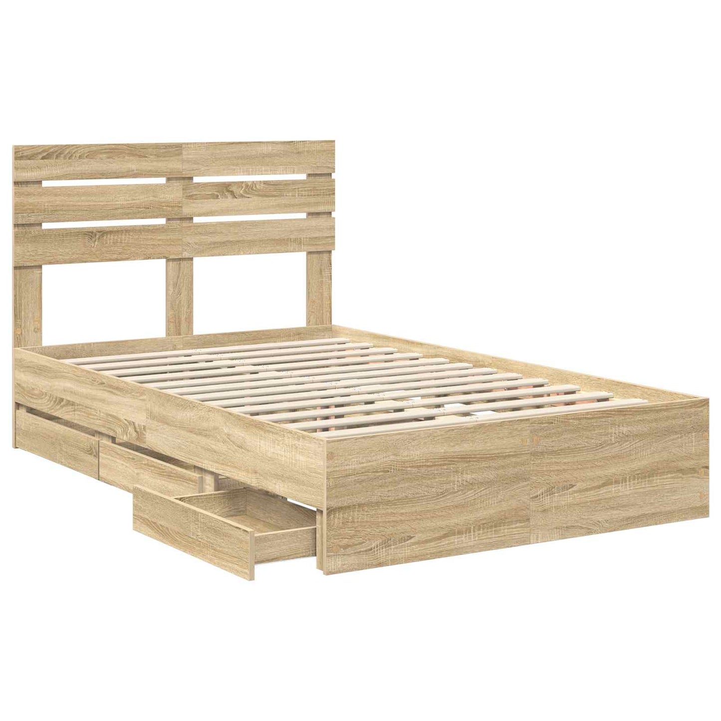 Sengestamme med skuff Sonoma eik 120 x 190 cm Ingeniørtre